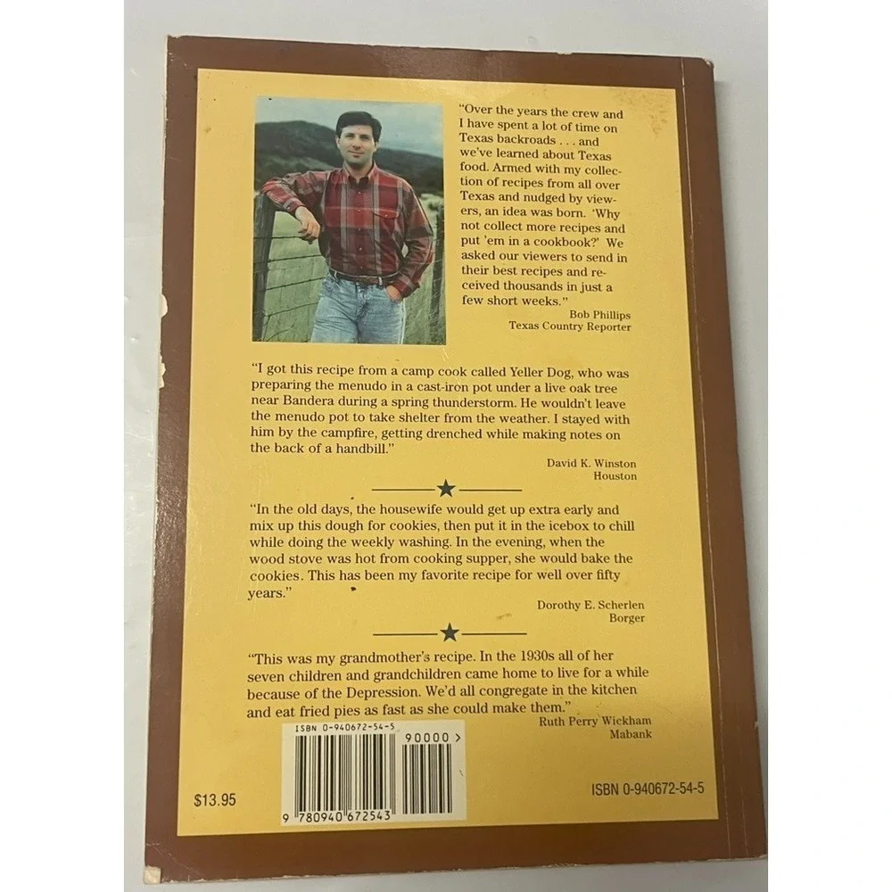 TEXAS COUNTRY REPORTER COOKBOOK BOB PHILLIPS‎ TEXAS RECIPES PB 1990'S